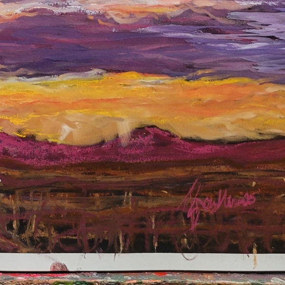 "Big Sky Country" ORIGINAL UNFRAMED ARTWORK CREATED BY ME! 19in X 27in - Picture 2 of 3